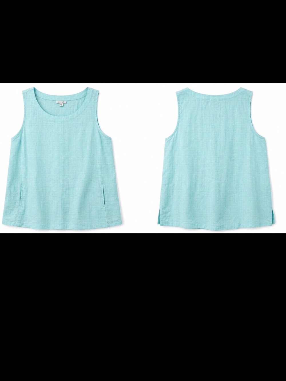 J.Jill Purejill 100% Linen Coastal Beach Blue Tunic Tank Beach Womens M NWOT